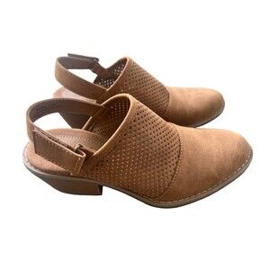 Sofft Women's Sabie Mule Size 7 Block Heel Slingback Brown Camel Suede Shoe